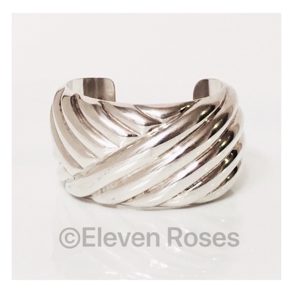 Gucci Jewelry - Vintage Gucci Sterling Silver Wide Cuff Bracelet